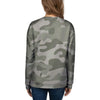 Grey And Green Camouflage Print Women's Sweatshirt-grizzshop