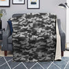 Grey Camo And Camouflage Print Blanket-grizzshop