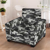 Grey Camouflage Print Armchair Cover-grizzshop