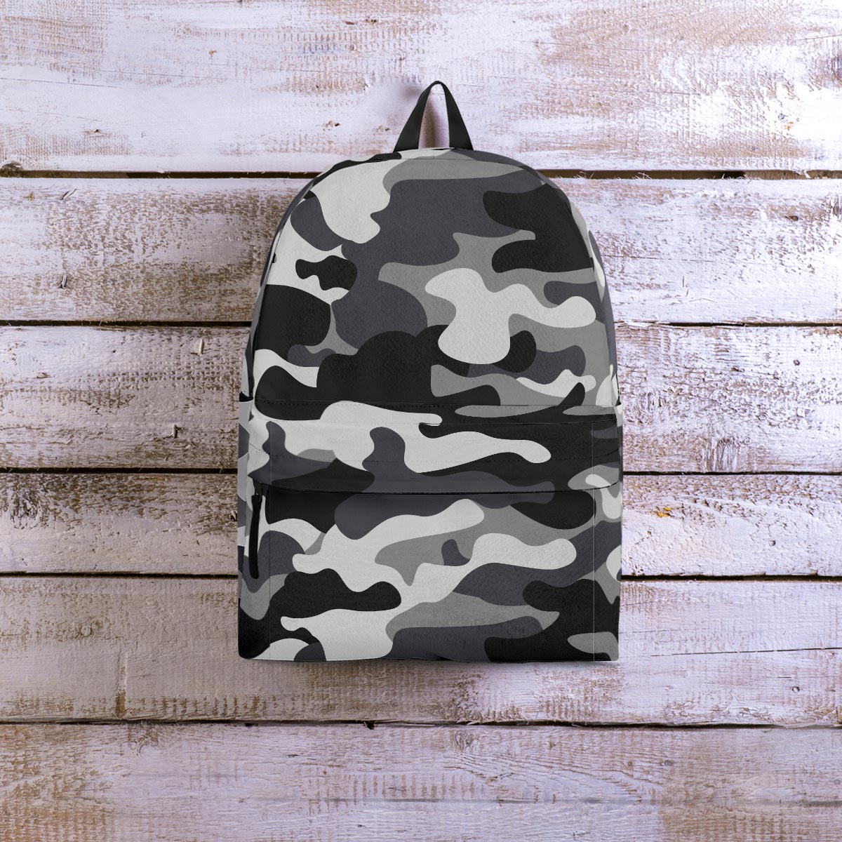 Grey Camouflage Print Backpack-grizzshop