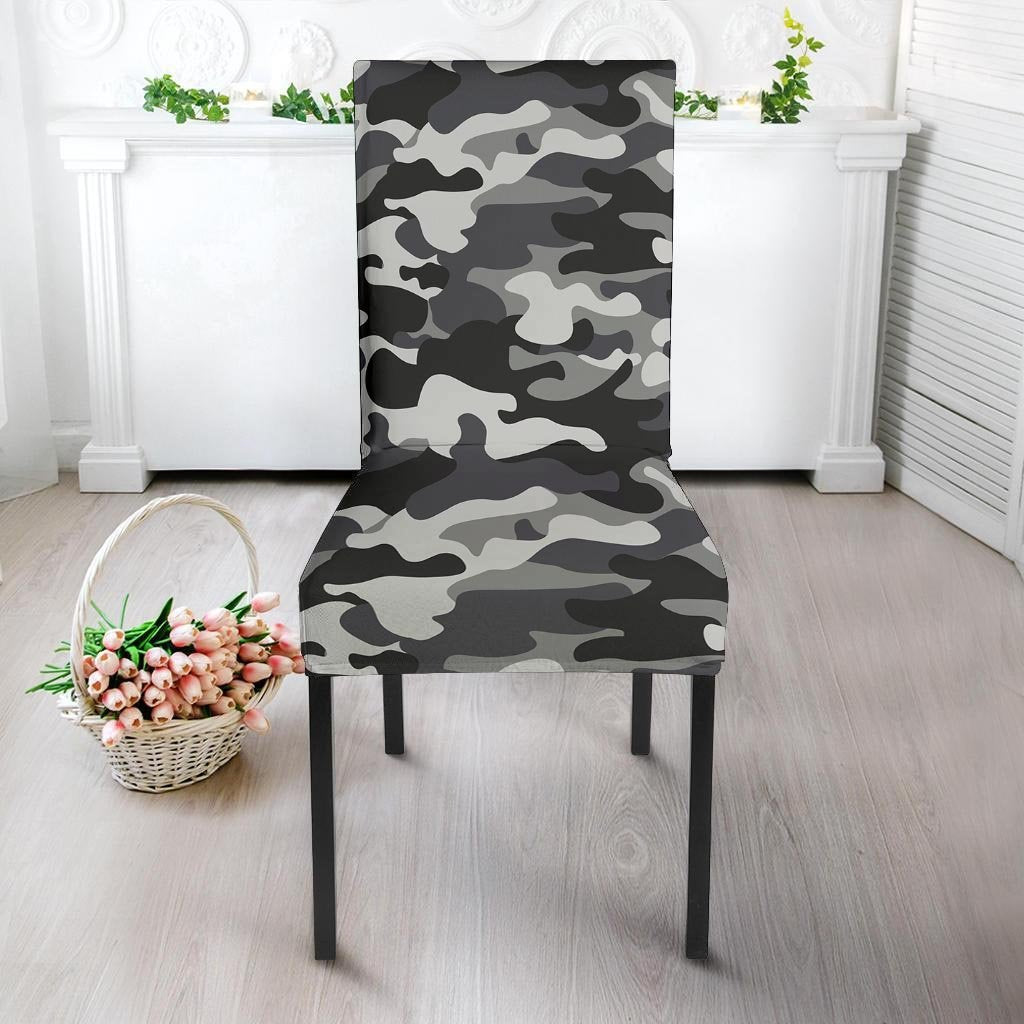 Grey Camouflage Print Chair Cover-grizzshop