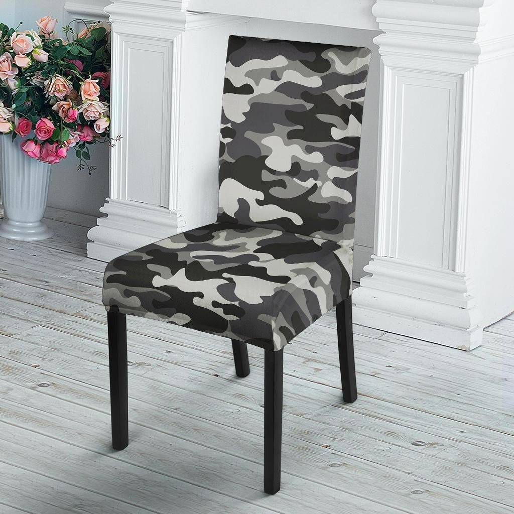 Grey Camouflage Print Chair Cover-grizzshop