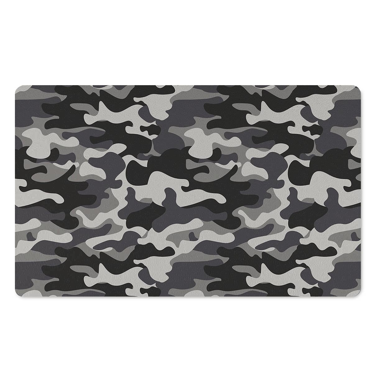 Grey Camouflage Print Door Mat-grizzshop