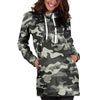 Grey Camouflage Print Hoodie Dress-grizzshop