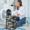 Grey Camouflage Print Laundry Basket-grizzshop