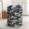 Grey Camouflage Print Laundry Basket-grizzshop