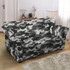 Grey Camouflage Print Loveseat Cover-grizzshop