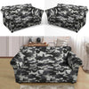 Grey Camouflage Print Loveseat Cover-grizzshop