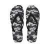 Grey Camouflage Print Men's Flip Flops-grizzshop