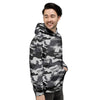 Grey Camouflage Print Men's Hoodie-grizzshop