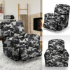 Grey Camouflage Print Recliner Cover-grizzshop