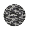 Grey Camouflage Print Round Rug-grizzshop