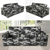 Grey Camouflage Print Sofa Cover-grizzshop