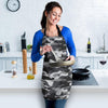 Grey Camouflage Print Women's Apron-grizzshop