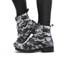 Grey Camouflage Print Women's Boots-grizzshop