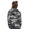 Grey Camouflage Print Women's Hoodie-grizzshop