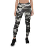 Grey Camouflage Print Women's Leggings-grizzshop