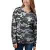 Grey Camouflage Print Women's Sweatshirt-grizzshop