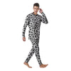 Grey Cow Print Pattern Men's Pajamas-grizzshop