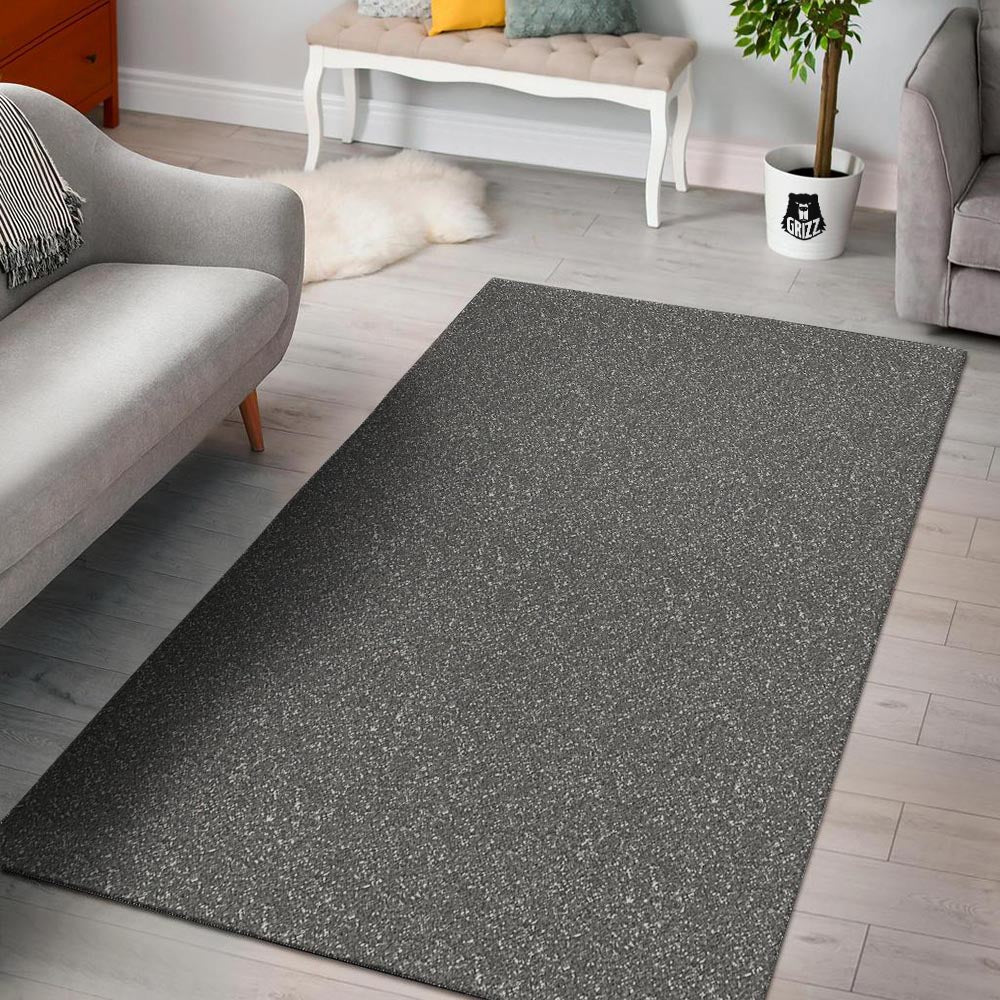 Grey Glitter Texture Print Floor Mat-grizzshop
