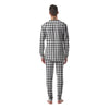 Grey Houndstooth Print Men's Pajamas-grizzshop