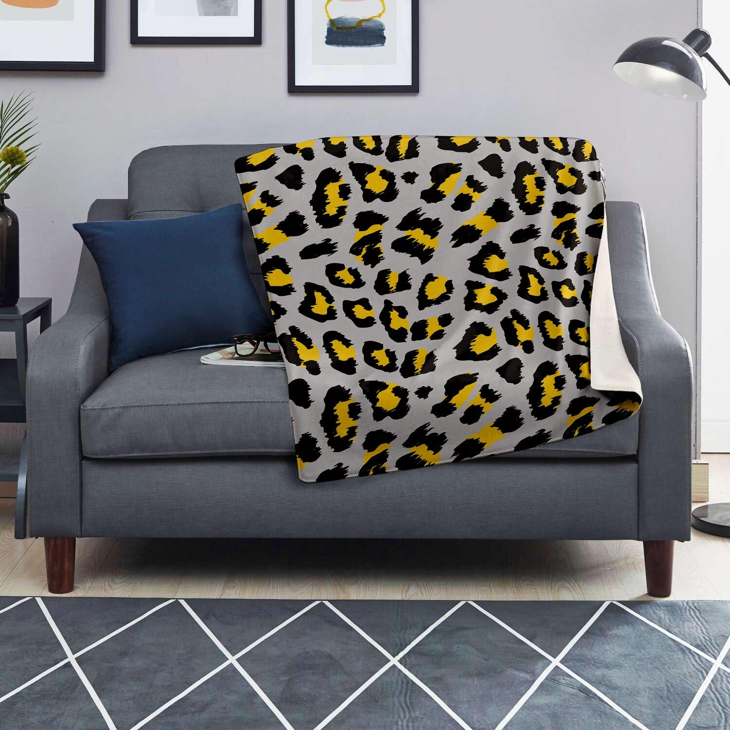 Grey Leopard Blanket-grizzshop