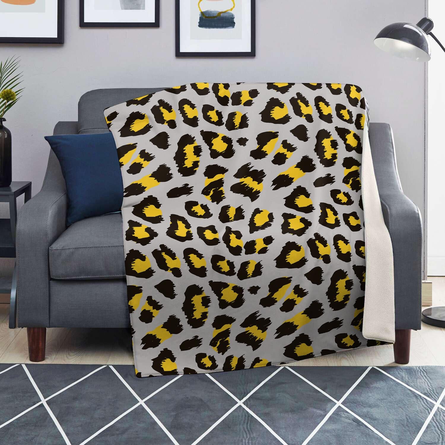 Grey Leopard Blanket-grizzshop