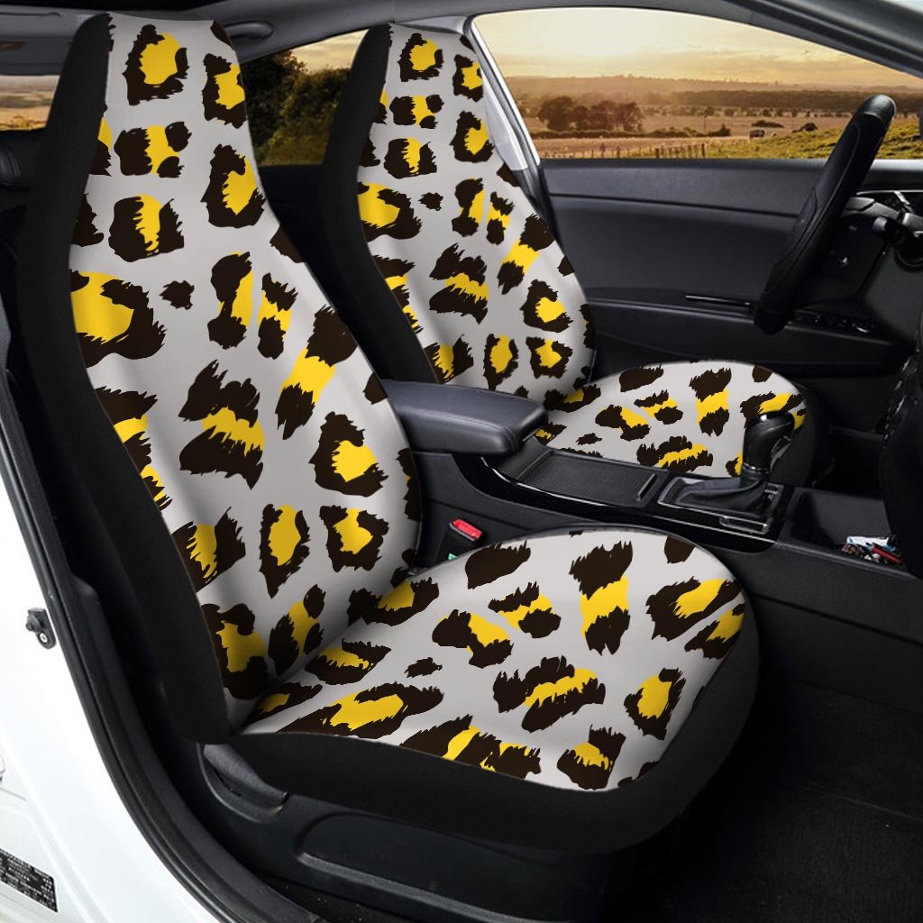 Grey Leopard Car Seat Covers-grizzshop