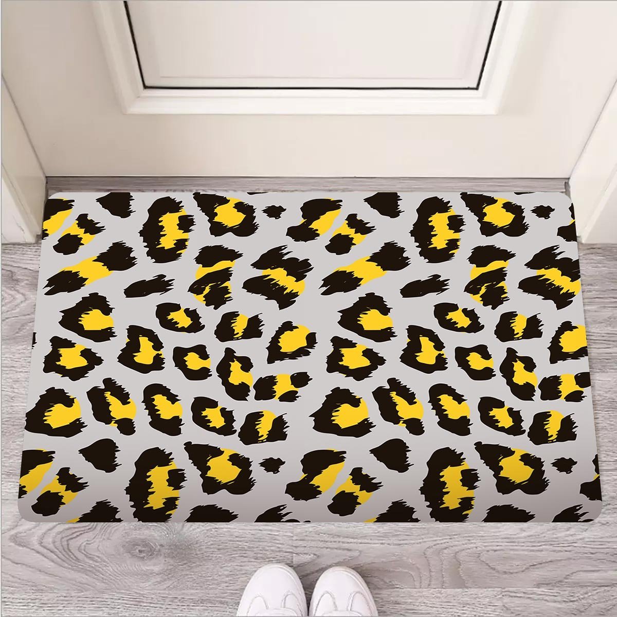 Grey Leopard Door Mat-grizzshop