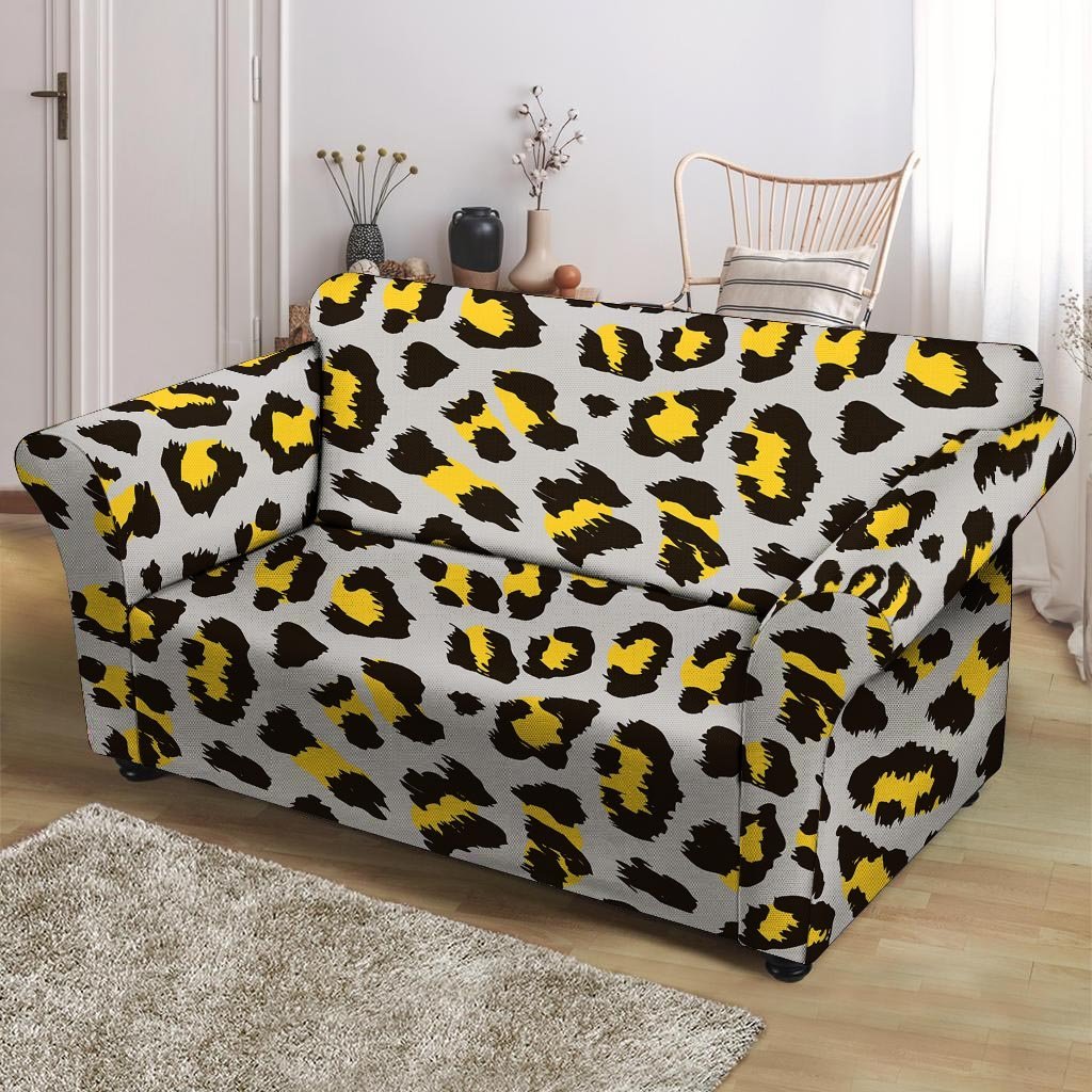 Grey Leopard Loveseat Cover-grizzshop