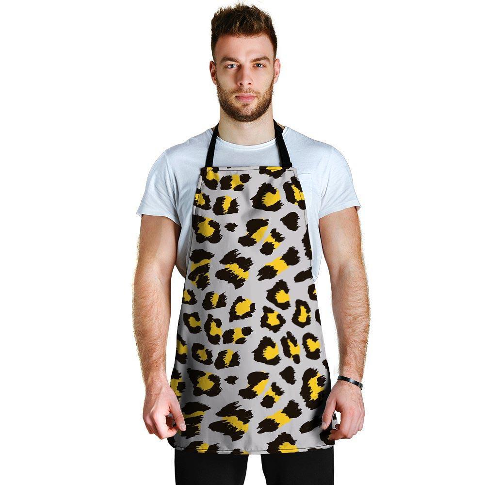 Grey Leopard Men's Apron-grizzshop