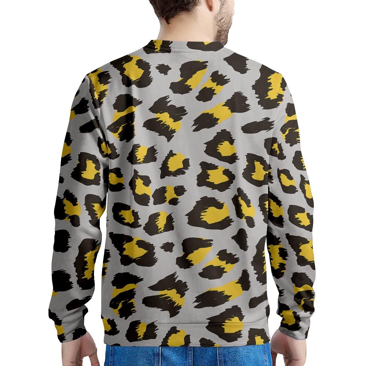 Grey Leopard Men's Sweatshirt-grizzshop