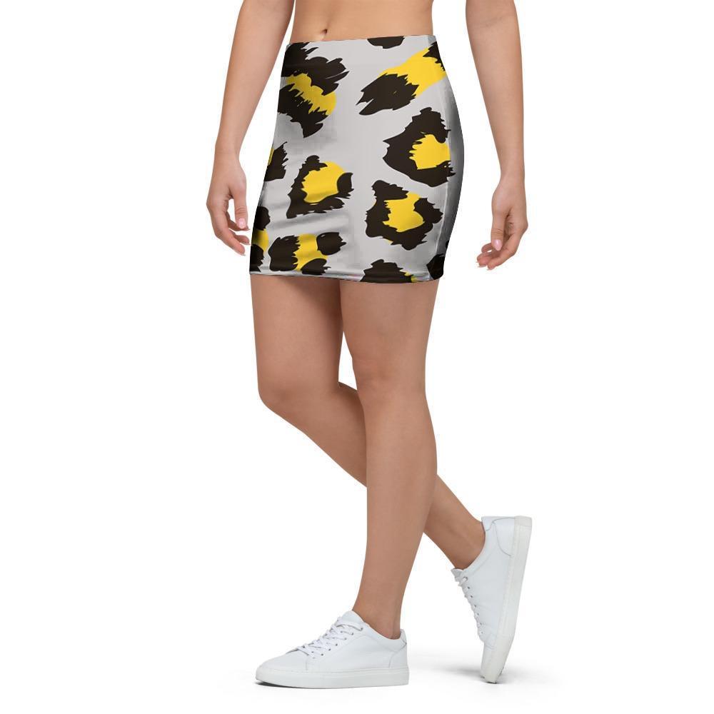 Grey Leopard Mini Skirt-grizzshop