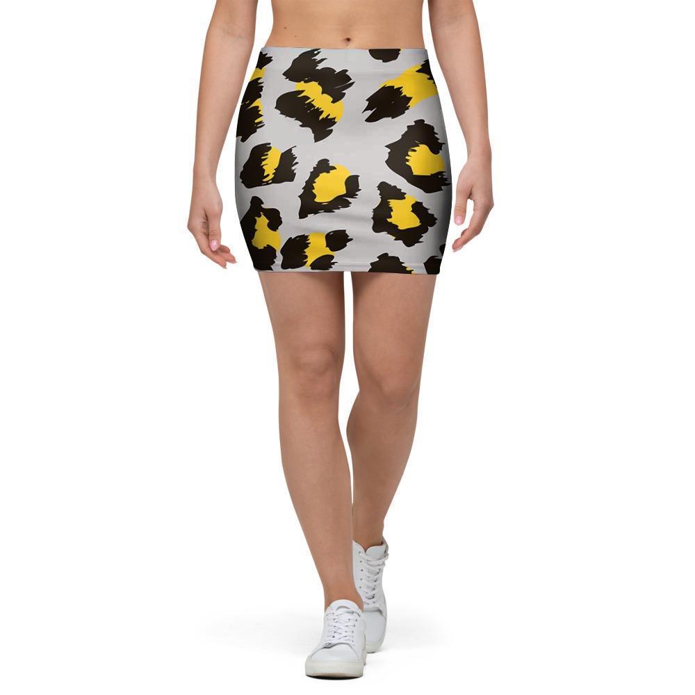 Grey Leopard Mini Skirt-grizzshop