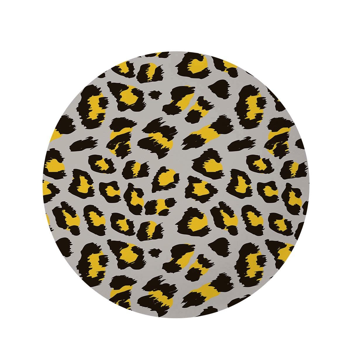 Grey Leopard Round Rug-grizzshop