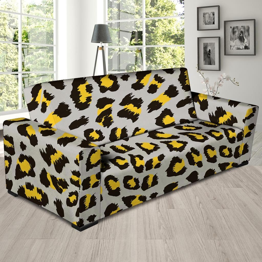 Grey Leopard Sofa Cover-grizzshop