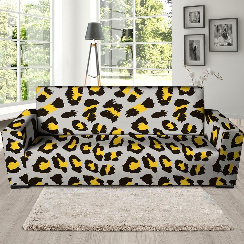 Grey Leopard Sofa Cover-grizzshop