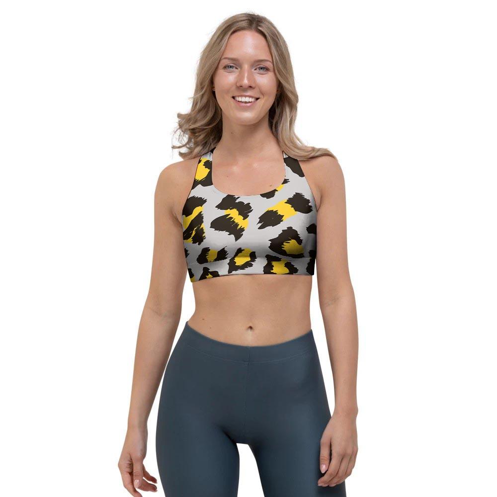 Grey Leopard Sports Bra-grizzshop