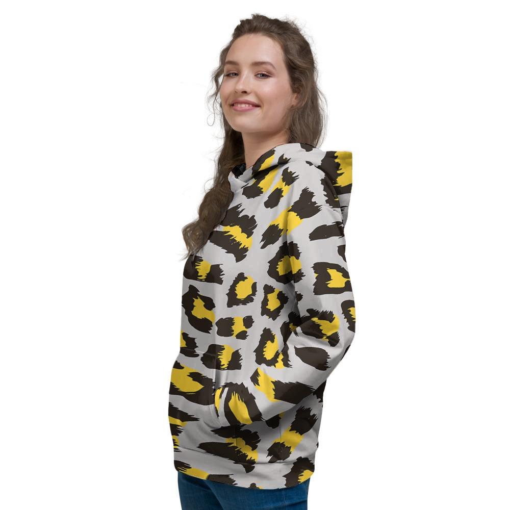 Grey Leopard Women's Hoodie-grizzshop