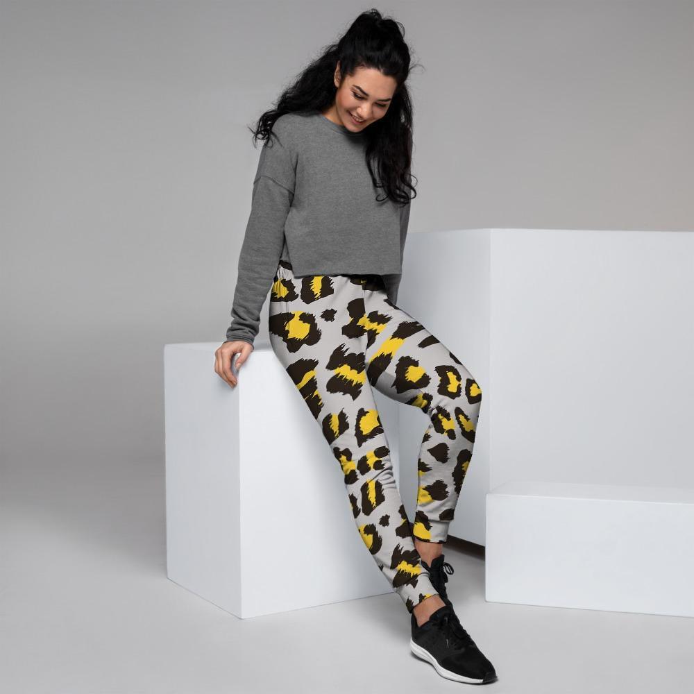 Grey Leopard Women's Joggers-grizzshop