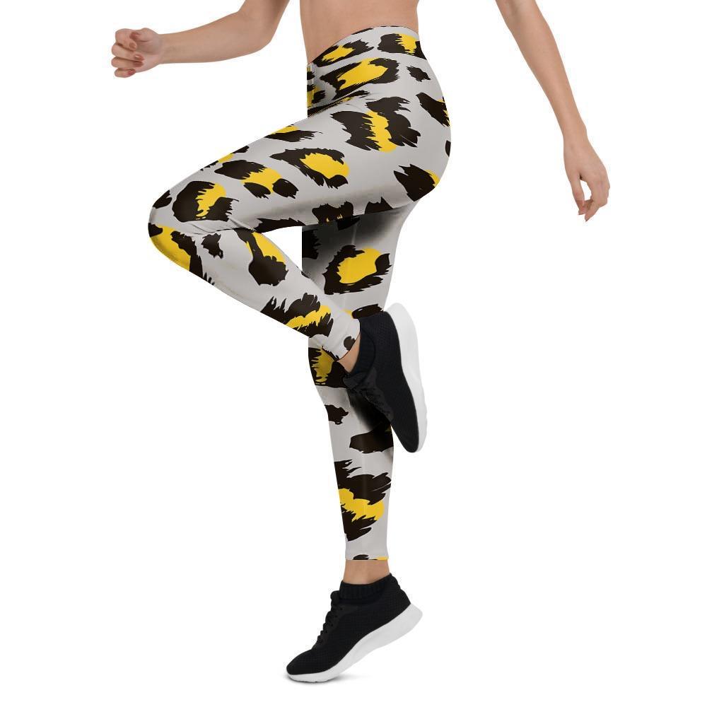 Grey Leopard Women's Leggings-grizzshop