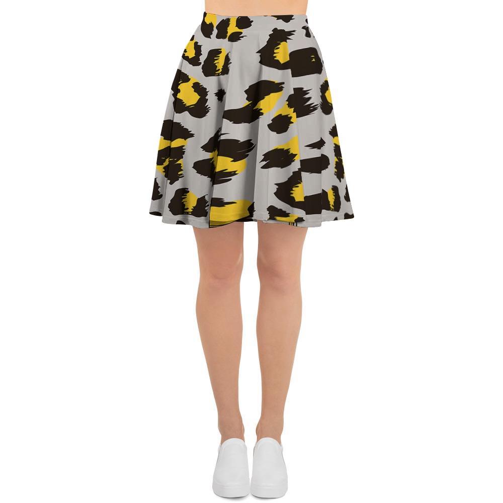 Grey Leopard Women's Skirt-grizzshop