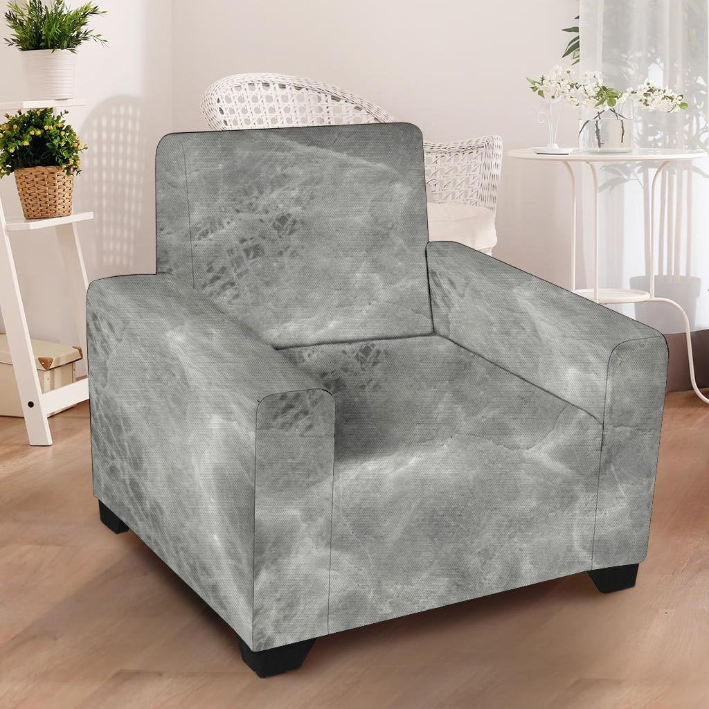 Grey Marble Armchair Cover-grizzshop