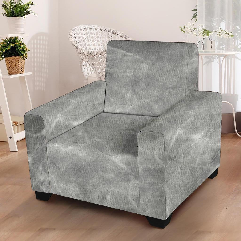 Grey Marble Armchair Cover-grizzshop