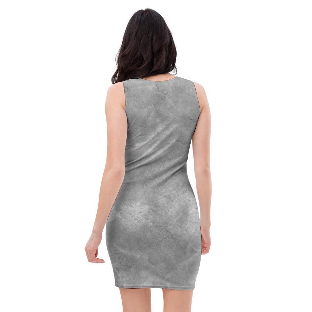 Grey Marble Bodycon Dress-grizzshop