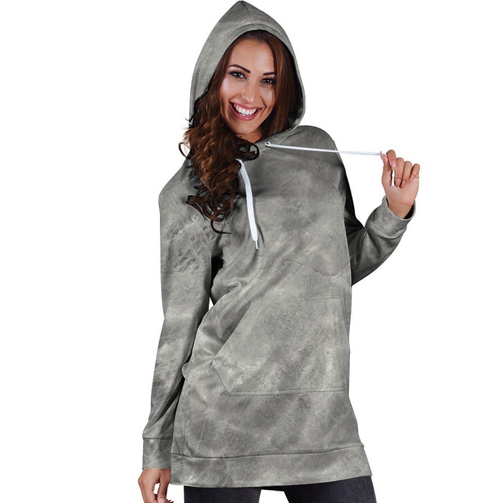 Grey Marble Hoodie Dress-grizzshop