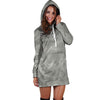 Grey Marble Hoodie Dress-grizzshop