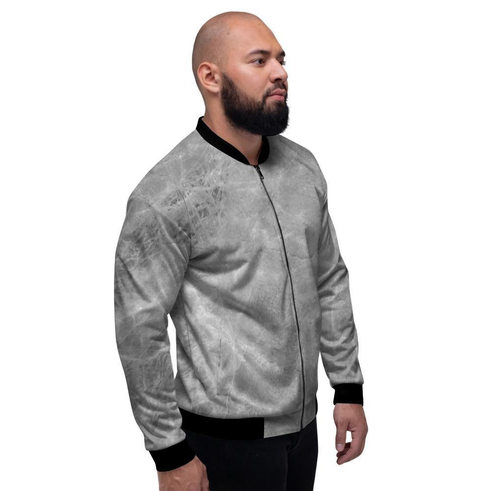 Grey Marble Men's Bomber Jacket-grizzshop