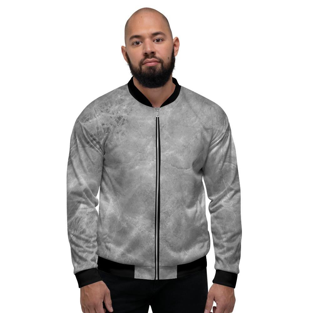 Grey Marble Men's Bomber Jacket-grizzshop