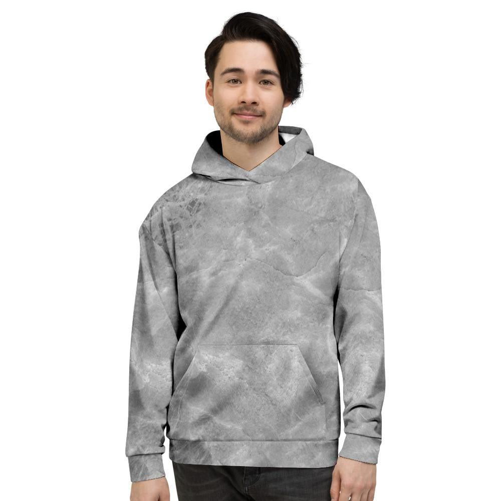 Grey Marble Men's Hoodie-grizzshop